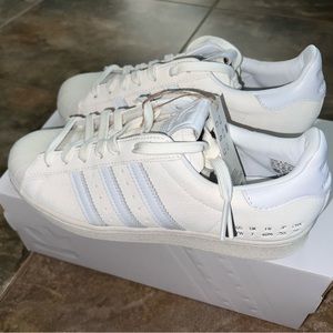 NIB size 7.5/women’s 8.5 Off White Adidas Original Superstar FY5478 Suede